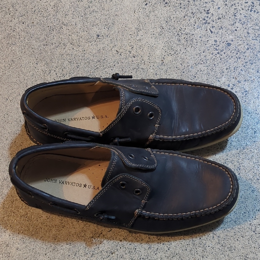 John Varvatos Navy Blue Boat Shoes Loafers